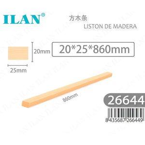 Bande de bois rectangulaire ILAN 20x25x860mm pour projets de bricolage - Product Image 3