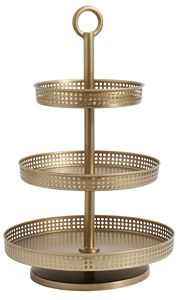 Cesta de frutas redonda de dos niveles, de hierro dorado pulido, para exhibir frutas en la cocina, decoración del hogar y comedor, fabricada por OEM. - Product Image 2