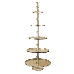 Elegant Metal 5 Tier <b>Cake</b> Stand For <b>Wedding</b> Dessert Table Decoration With Stylish Multi Layer Serving Display - Product Image 2