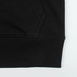 Sudadera con Capucha Negra para Hombre, Cierre de Cremallera, Corte Regular, 100% Algodón Felpa, Informal, Otoño, Manga Larga, Color Sólido, Diseño Tejido - Product Image 4