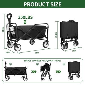 Carrello per vagoni pieghevoli per carichi pesanti di grande capacità per lo Shopping sportivo da spiaggia da campeggio portatile-Easy Store - Product Image 2