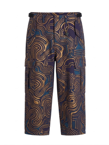 Premium Vintage Yarn Dyed Canvas Breathable Graphic <b>Trousers</b> Men Retro Streetwear Printed Loose Fit Polyester/Nylon Casual - Product Image 4