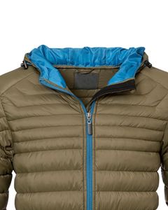 Chaqueta Ligera de Plumón Verde Oliva para Hombre con Capucha Azul, Chaqueta Casual Acolchada con Cremallera a Prueba de Viento para Uso en Exteriores en Invierno - Product Image 5