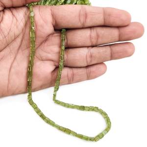 Perles carrées lisses en péridot naturel pour la fabrication de bijoux, pierres en vrac de haute qualité - Product Image 3