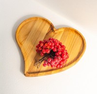 Houten dienblad met hartvormig acaciahout, op maat gemaakt logo, Valentijnsdag romantisch cadeau, houten serveerschaal voor sieraden, sleutels, cosmetica, groothandel