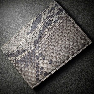 Handcraft Luxury Designer Slim Snake Genuine Leather Short Open Waterproof Business Card Holder <b>for</b> <b>Men</b> Daily Use - Product Image 3