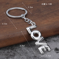 Porte-clés Lettre Ballon LOVE en Alliage Doré Gonflé pour Couples, Accessoire de Sac Saint-Valentin