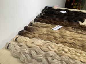 High Quality Nasa Hair 20 Inches Keratin Flat-tip Vietnamese Raw Virgin Human Hair Extensions Micro-link Clip-in <b>Bleached</b> Color - Product Image 3