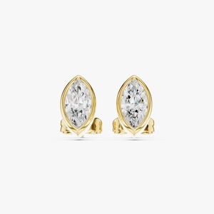 Pendientes de Diamante Cultivado en Laboratorio con Engaste Marquise de 1.5CTW, Oro Amarillo de 9K, Fabricante de Joyería OEM al por Mayor - Product Image 1