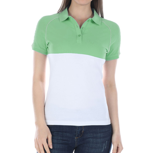 Nouveau design de qualité supérieure polo à manches courtes pour femmes polo rayé double couleur Logo brodé polo pour femmes BD - Product Image 1