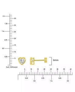 Orecchini a forma di cuore in zirconio cubico (3/4 ct. T. w.) in argento Sterling placcato oro 14k | Macacy's - Product Image 4