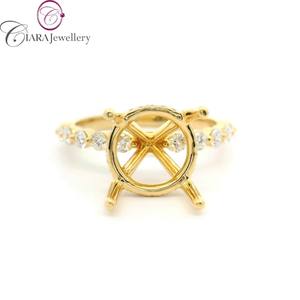 NOUVEAU MODÈLE 18K Au750 Blanc/Jaune/Or Rose & Bague de fiançailles bicolore 0.40CT Diamant Naturel Forme Mariage Fête Anniversaire - Product Image 1