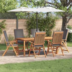 Ensemble de 6 chaises de jardin marron et gris 57 x 71,5 x 104 cm - Product Image 1