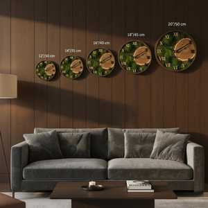 Personalized Moss Wall Clock: Handmade Walnut Wood Eco Decor Painting Decoration Item - Product Image 6