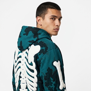 Sudadera con Capucha Unisex Dumela, Diseño de Esqueleto, Corte Holgado, Estilo Gótico Urbano, Impresión Digital, 100% Algodón - Product Image 3