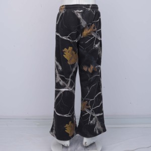 Pantalones Culottes con Estampado de Camuflaje para Mujer, Cintura Media, Cordón Ajustable, Corte Holgado, Largos, Estilo Casual Otoñal, 60% Algodón, 40% Poliéster - Product Image 2