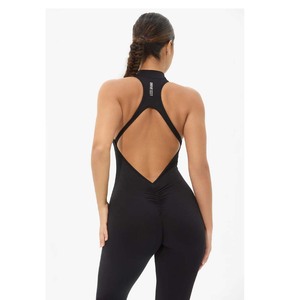 Custom Logo Solid Backless Yoga Jumpsuits <b>Shorts</b> Butt Lifting Sleeveless Tight Activewear Breathable Quick Drying Gym <b>Bodysuits</b> - Product Image 2