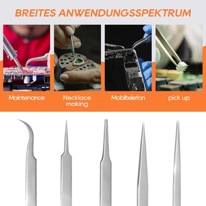 แหนบปลายแหลมทำจากสแตนเลสสำหรับงานหัตถกรรมอุปกรณ์อิเล็กทรอนิกส์เพื่องานทดลองทำเครื่องประดับแหนบทางอุตสาหกรรม - Product Image 5