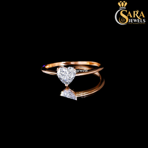 Hot Sale Women's Rose Gold Plated Heart Diamond Engagement <b>Ring</b> Classic Prong Setting 10K Gold Jewelry From <b>Indian</b> Supplier - Product Image 4
