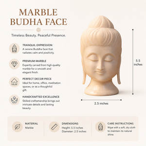 Estatua de Buda de Mármol Hecha a Mano |   Escultura Decorativa de Cabeza de Meditante para Decoración del Hogar y la Oficina - Product Image 5