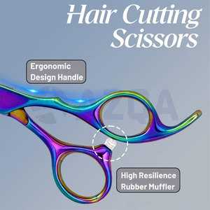 Rainbow Titanium Coated Stainless Steel Professional Hair Cutting Scissors Barber Salon Hairdressing <b>Shears</b> Grooming <b>Tool</b> - Product Image 5