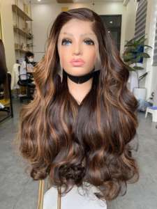 Cheveux humains vietnamiens ondulés perruques libre emmêlement perte Double trame Machine HD dentelle droite Styles crépus numéro de modèle Genius trame - Product Image 4