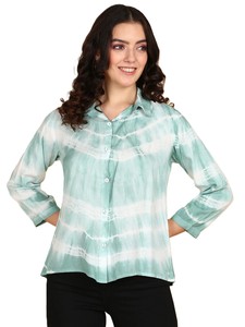 Camisa Maaesa para Mujer, de Rayón, Hecha a Mano, con Cuello Abotonado, Manga Larga, Corte Regular, Informal, para Primavera/Verano - Product Image 1