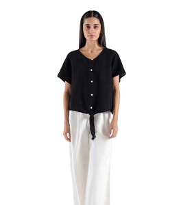 Alta calidad verano en blanco Unisex ancho cuello en V manga corta de gran tamaño hombres algodón botón abajo moda desgaste uso al aire libre comodidad - Product Image 1