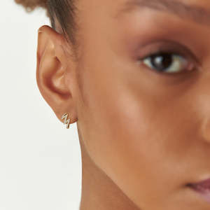 Aretes de Aro Modernos en Plata de Ley con Baño de Oro de 14K, Diseño de Onda Zigzag, con Moissanita Natural, Lujosos y a la Moda 2026 - Product Image 3