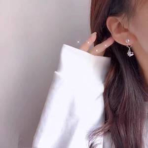 Boucles d'oreilles pendantes en perles d'eau douce Beimu, argent pur S925, bijoux de mode avec motif papillon - Product Image 4