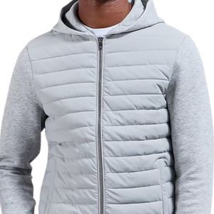 <b>Mens</b> Hybrid Quilted Funnel Neck <b>Jacket</b> Technical <b>Lightweight</b> Insulated Warm Outdoor Zip Up Casual <b>Jacket</b> for Winter Travel - Product Image 3
