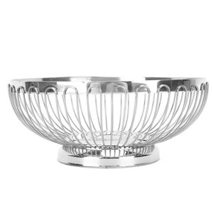 Corbeille à fruits en fil métallique doré avec base en bois, bol décoratif pour fruits, pour comptoir de cuisine, table à manger, pain, légumes, collations - Product Image 2
