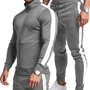 Ensemble de survêtement vert pour homme, 2 pièces, manches longues, fermeture éclair, style sportif, couleur unie, avec poches latérales, vêtements d'automne - Product Image 5
