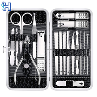 Outils professionnels de salon de beauté, kit de soins des ongles classique pour enfants, acier inoxydable, sac portable, 16 pièces, ensemble de manucure