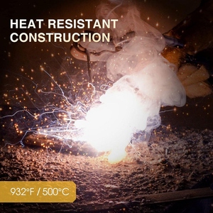 Gants de soudage en cuir de vachette pleine fleur renforcés, résistants aux flammes, de haute qualité, robustes et durables - Product Image 6