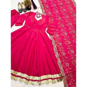 Designer Anarkali Gown with Plazzo and Dupatta for Party Wear-Fashionable <b>Indian</b> & <b>Pakistani</b> <b>Clothing</b> - Product Image 5