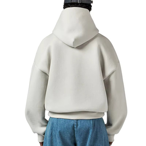 Oversized <b>Men's</b> 100% Cotton Hoodie Custom Heavyweight <b>Pullover</b> Boxy Cropped Drop Shoulder Hoodies for <b>Men</b> - Product Image 4
