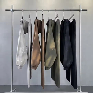 กางเกงวอร์มผู้ชายรุ่นปี 2026 กางเกงวอร์มสตรีทฮิต แต่งเชือกผูกเอว ซักล้างแล้ว กางเกงขายาวผู้ชาย 450 กรัม ย้อมสีแบบสเปรย์ ทรงหลวม - Product Image 5