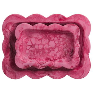 FAIZA CRAFT Ensemble de plateaux décoratifs en résine, rectangulaires, style bohème, multicolores, assiettes de service pour mariage, fruits, luxe moderne - Product Image 5