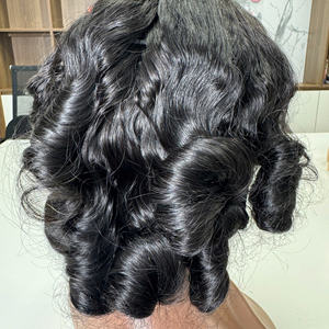 Bouncy Curly Super Quality 100% Perruque de cheveux humains de couleur noire naturelle vietnamienne avec dentelle transparente Expédition rapide - Product Image 4