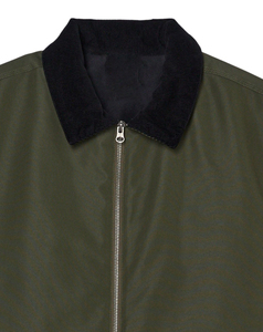 <b>Men's</b> Olive Green Zip up <b>Jacket</b> <b>Corduroy</b> Stand Collar Casual Blouson Bomber High Street Breathable <b>for</b> Winter - Product Image 3