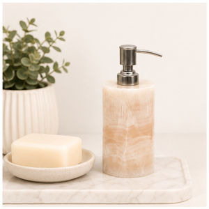 Distributeur de savon en onyx naturel de luxe en gros, pompe à lotion en pierre de marbre pour la décoration de salle de bain moderne, accessoires pour hôtels et maisons - Product Image 4