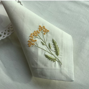 Servilletas de cena bordadas de algodón con bordado personalizado para bodas, servilletas de mesa con logotipo bordado para eventos de bodas en hoteles - Product Image 3