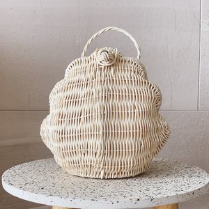 Bolsos con forma de concha marina, cestas de ratán natural con asa para niñas, accesorios infantiles a precio económico. - Product Image 3