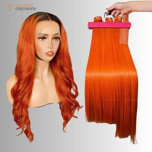 ผมต่อบริสุทธิ์จากเวียดนามมีความยาวเต็มรูปแบบสีส้ม - Product Image 6