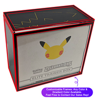 Boîte de présentation en acrylique personnalisée, moderne, résistante aux UV, avec bordure de couleur dégradée, légère, pour boîte d'entraînement d'élite Pokémon TCG
