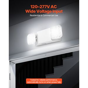 Set di 4 Lampade LED Commerciali per Uscite di Emergenza, IP65, Materiale PC, AC 120/277V, 5W, con Batteria di Backup per Attività Commerciali - Product Image 2
