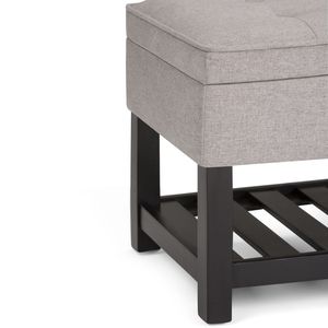 Cosmopolitan Cloud Grey Open Bottom <b>Storage</b> Ottoman Bench Stylish <b>Stool</b> & Ottoman Product - Product Image 2