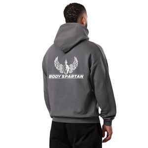 <b>Mens</b> Charcoal <b>Grey</b> Pullover Hoodie Casual Lightweight <b>Sweatshirt</b> Long Sleeve Athletic Gymwear Fashion Hoodie - Product Image 2