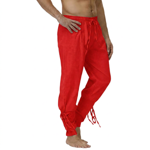 Pantalon décontracté pour homme en spandex/polyester blanc, écologique, à séchage rapide, imprimé numériquement, léger, respirant, taille élastique, pour l'automne - Product Image 3